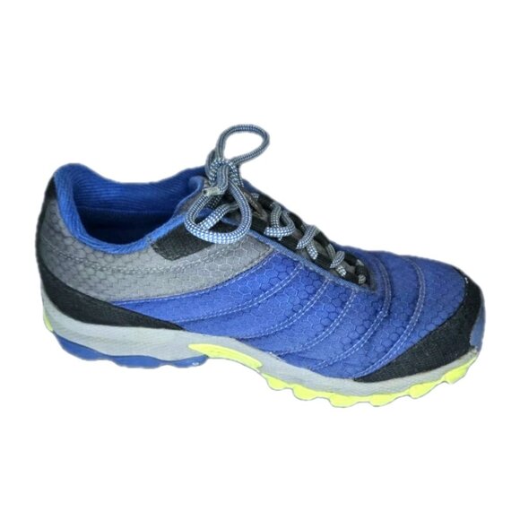 Columbia Kids Plateau Waterproof Hiking Shoes - Size 4 Blue Yellow Sneakers - Picture 8 of 10